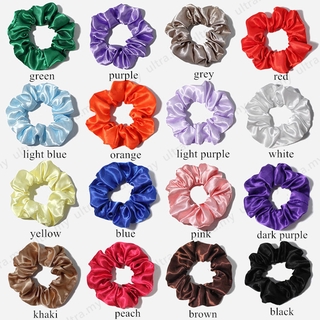 「Ultra」Solid Color Scrunchies Satin Hair Band Cloth Headband Hair Ring Wholesale Net Red Head Rope Hair Ornament