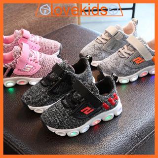 LOK01324 Sneakers Shoes LED Light Luminous Breathable Casual Sports Running Shoes For Kids