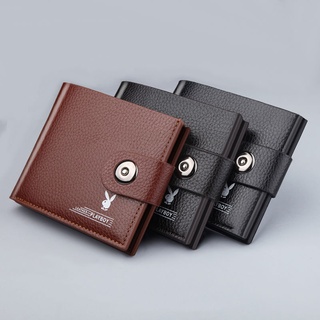 Wallet Men's Short Wallet Soft Leather Zip Wallet Youth Buckle Coin Purse Student Multiple Card Slots Fashion Bag (8)