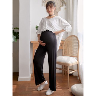 Maternity Mummy Pant Wide Leg Pants Elastic Waist/ Seluar Kembang Ibu Pinggang Getah