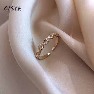 Zircon twist open ring adjustable ring fashion ring simple index finger ring for women