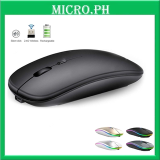 Wireless Mouse LED Light 2.4Ghz Receiver Optical Adjustable Wireless Mice Rechargeable Mouse for PC Laptop