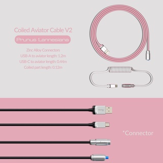 Akko Retractable Coiled Avaitor Cable, USB Type-C Extension Cord, Coiling Spring Sprial Cable for Mechanical Keyboard (7)