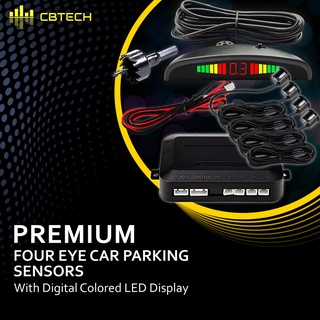 Premium Four (4) Eye Car Parking Sensors Car Backup Reverse Radar Kit w/ Digital Colored LED Display