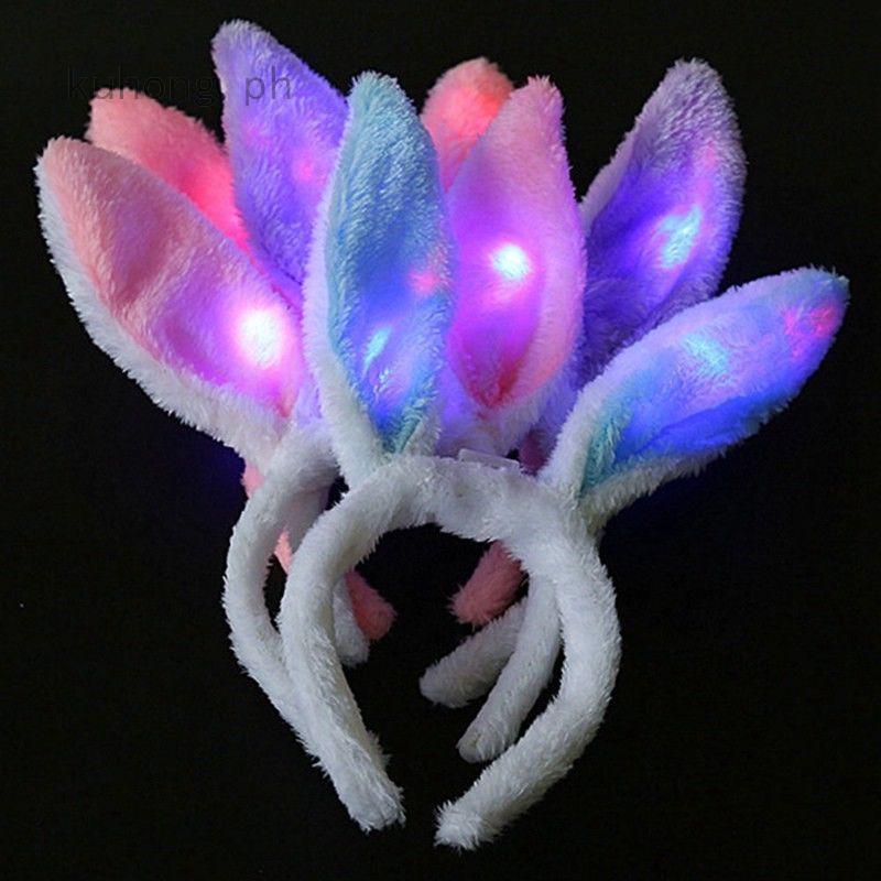 LED Light Up Easter Bunny Ears Plush Headband Festival Party Cosplay Accessories