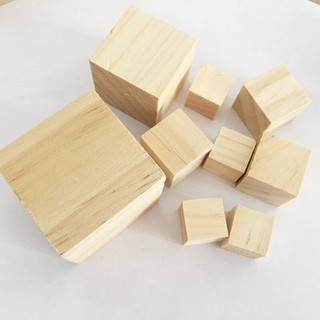 Solid Wood Cube Wooden Square Blocks Kids Early Educational Toys Assemblage Block Embellishment For