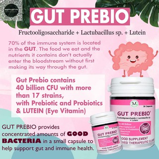 ONHAND!!! Gut Prebio- Probiotics 40BCFU, Prebiotics 6mg and Lutein