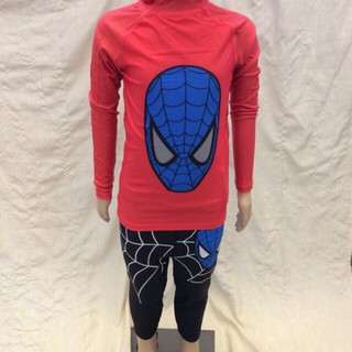 Spiderman long sleeve rush guard set swimwear for boy kids