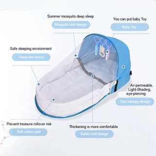 Baby Mosquito Net Folding Bed Portable Soft Outdoor Travel Folding Zipper Crib & Pillow Bed (4)