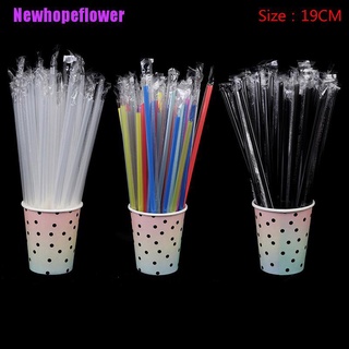 [NFPH] 100Pc Clear Individually Wrapped Drinking Pp Straws Drinks Straws Party Supplies