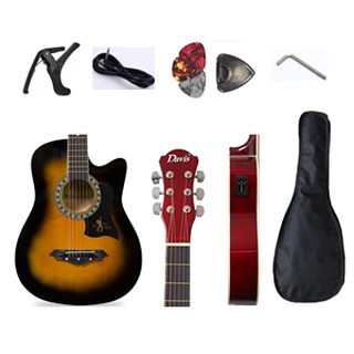 Davis Acoustic Electric Guitar w/ 2 EQ +Truss Rod w/ FREEBIES!