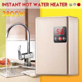 220V 3800W Instant Tankless Electric hot Water Heater Kitchen quick Heating Shower Watering heaters