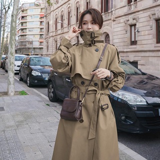 Windbreaker Women's Mid-Length 2021 Spring Autumn Korean Version Loose Classy Small Coat Casual Slimmer Look