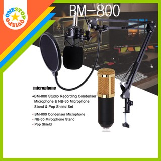 OSQ Original BM800 Condenser Microphone Set for Broadcasting Recording Steaming