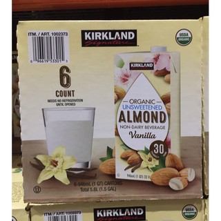 Kirkland Signature Organic Almond Milk 6PK: Unsweetened,Vanilla