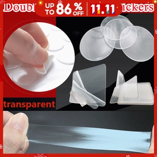 12 Pcs Double-Sided Transparent Adhesive Magic Tape, Auxiliary Paste Strong Seamless Tile Hook Waterproof Magic Sticker Tile Tape