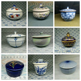 Ceramic/Stoneware canister and trinkets part1