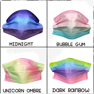 ✆♚♠Assorted Disposable Printed Mask 3PLY Rainbow Ombre Surgical Face Mask
