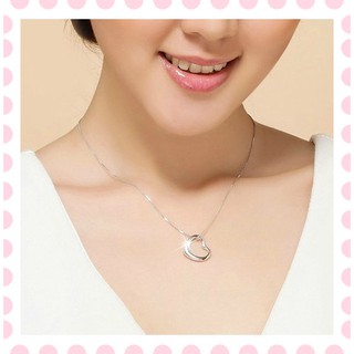 Shiny Heart Shaped Heart Necklace Love Heart Necklace Silver Necklace Mag-asawa 520 Necklace HT