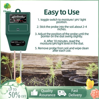 Soil pH Meter, 3-in-1 Soil Moisture/Light/pH Tester Gardening Tool, Garden, Lawn, Farm,Green (1)