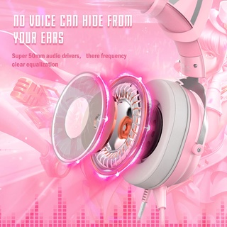 ONIKUMA X11 k9Pink Gaming Headset with Removable Cat Ears, for PS5, PS4, Xbox One (Adapter Not Included), Nintendo Switch, PC, Mobile with Surround Sound, RGB LED Light & Noise Canceling Detachable Mic (5)
