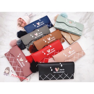 Mickey Mouse Korean style soft leather envelope ladies fashion wallet