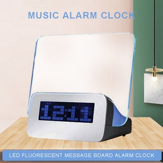 LED Luminous Blue Fluorescent Message Board Digital Alarm Clock Calendar ☆hengmaTimeVo
