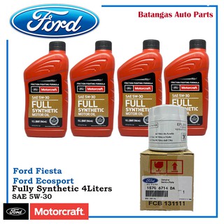 MOTORCRAFT Fully Synthetic 5W-30 Change Oil Bundle for Ford Fiesta, Ecosport, Escape, Focus
