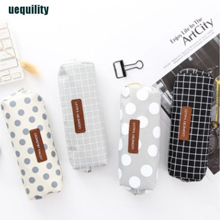 [uequility] Cute Kawaii Canvas Pencil Case High Capacity Pen Bags Cute Letter Pencil Bags
