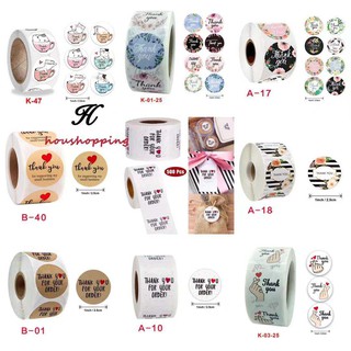 500 pcs of self-adhesive label sealing packaging label Thank you sticker