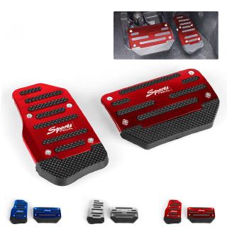 Universal Car Aluminum Automatic Gear Brake Accelerator Non-Slip Foot Pedal Pad Cover 2Pcs/set Red/Blue/Silver RS-ENL017