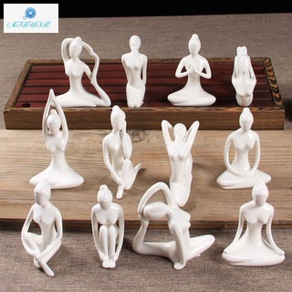 White Yoga Figurine Statue Home Decorative Porcelain Ceramic Gifts Crafts (2)
