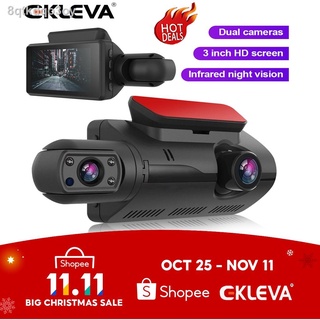 ﹍EKLEVA Car DVR Dash Cam Dual Lens FHD 3.0 Inch Auto Video Recorder Registrator Dvrs With infrared R