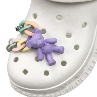 16.5CM Macarons Color Jibbitz Chain Purple Bear DIY Hole Shoes Accessories Jibbitz Croc Chain Charm for Woman Shoe Buckle