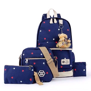 4in1 School Backpack With bear 4 in 1 Set