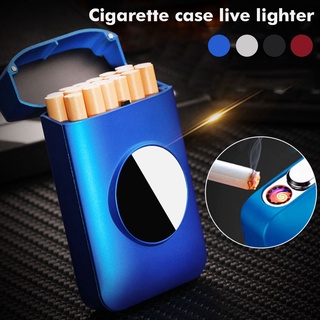 Resin Metal Capacity Cigarette Case Box With USB Electronic Lighter Cigarette Holder Electric Plasma