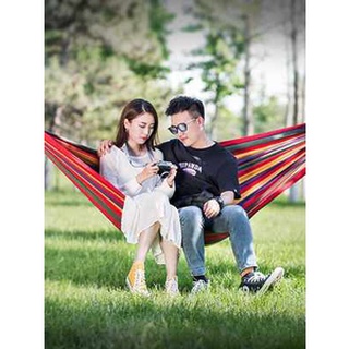 Couple Road hammock outdoor single double swing student indoor dormitory thick canvas camping anti-r