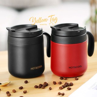 ⚡KAREN Vacuum Coffee Mug Cup with Handle and Cover Stainless Steel Hot & Cold 350ml 500ml⚡ (5)