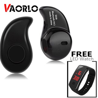 【Can Choose Gift】【Buy Earphone Send Free Watch】Vaorlo Original S530 Mini Bluetooth Headset Wireless Music Bass Earphones With Free Led Watch (1)