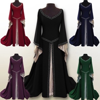 Renaissance Medieval Irish Costume Women's Vintage Gown Dress Halloween Party Costume Cosplay