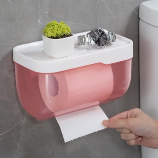 Waterproof Toilet Paper Holder Tissue Box Bathroom Storage Paper Organizer Bathroom Tissue Holder Rack Self Adhesive Wall Mount