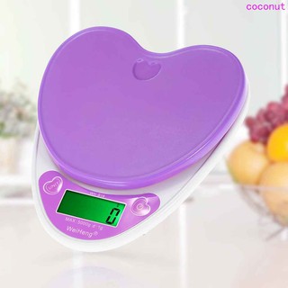 WH-B18L 5kg/1g Lovely Heart Shaped Digital Kitchen Scales LCD Food Electronic Scales Cooking Diet Weighing Bench (1)