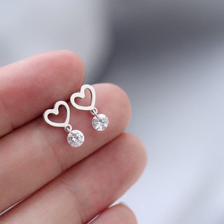 ✧S925 sterling silver earrings female exquisite fashion net red earrings love earrings simple small