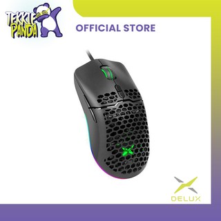 Delux M700A RGB Wired Gaming Mouse Honeycomb Design Black