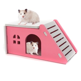 【24Hours Delivery】New Pet Wood Castle Toy Hamster House Bed Cage Nest Hedgehog Guinea Pig Hamster U9sp