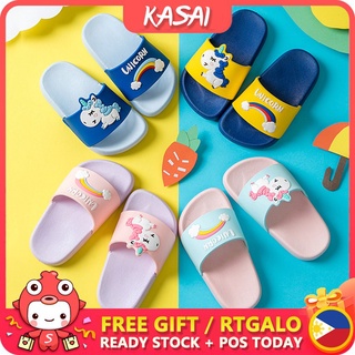 slip on shoes✔✻☫KASAI Kids Fashion Slippers Unicorn slip on for Girls Boys Soft Slipper Flat Shoe CO