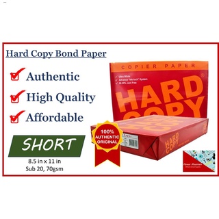 Printing & Photocopy Paper▬Hard Copy Bond Paper / Short / 1 ream (500 sheets)