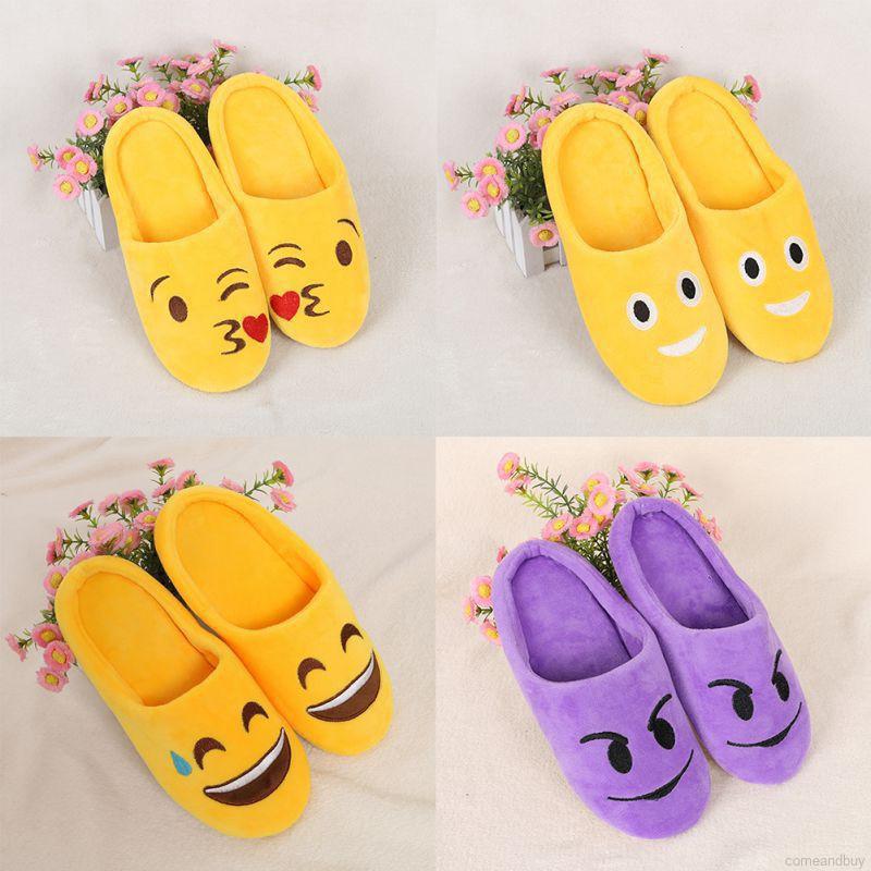 Indoor Soft Bottom Funny Emoji Cotton Slippers