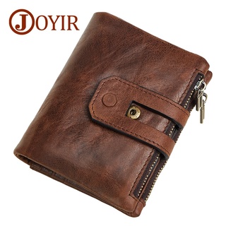 JOYIR Men Genuine Leather Wallet c0in Purse Men Wallets RFID Card Holder Male Wallet Small Wallets For Men Portomonee