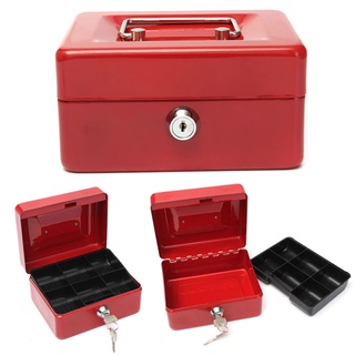 Practical Mini Petty Cash Money Box Stainless Steel Security Lock Lockable Safe Small Fit for House